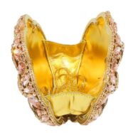 Crystal & Gold Damask Floral Clutch main image 0