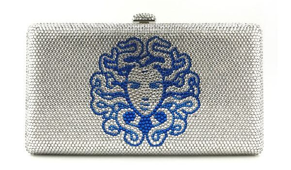 Medusa Pattern Fully Crystallized Clutch Bridal Purse Evening Bag (1)
